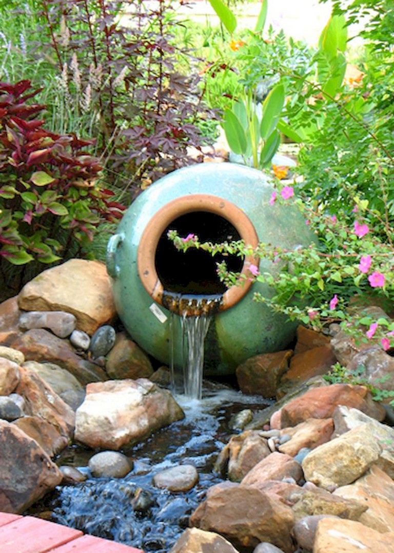 56+ Awesome and Creative DIY Inspirations Water Fountains In Backyard